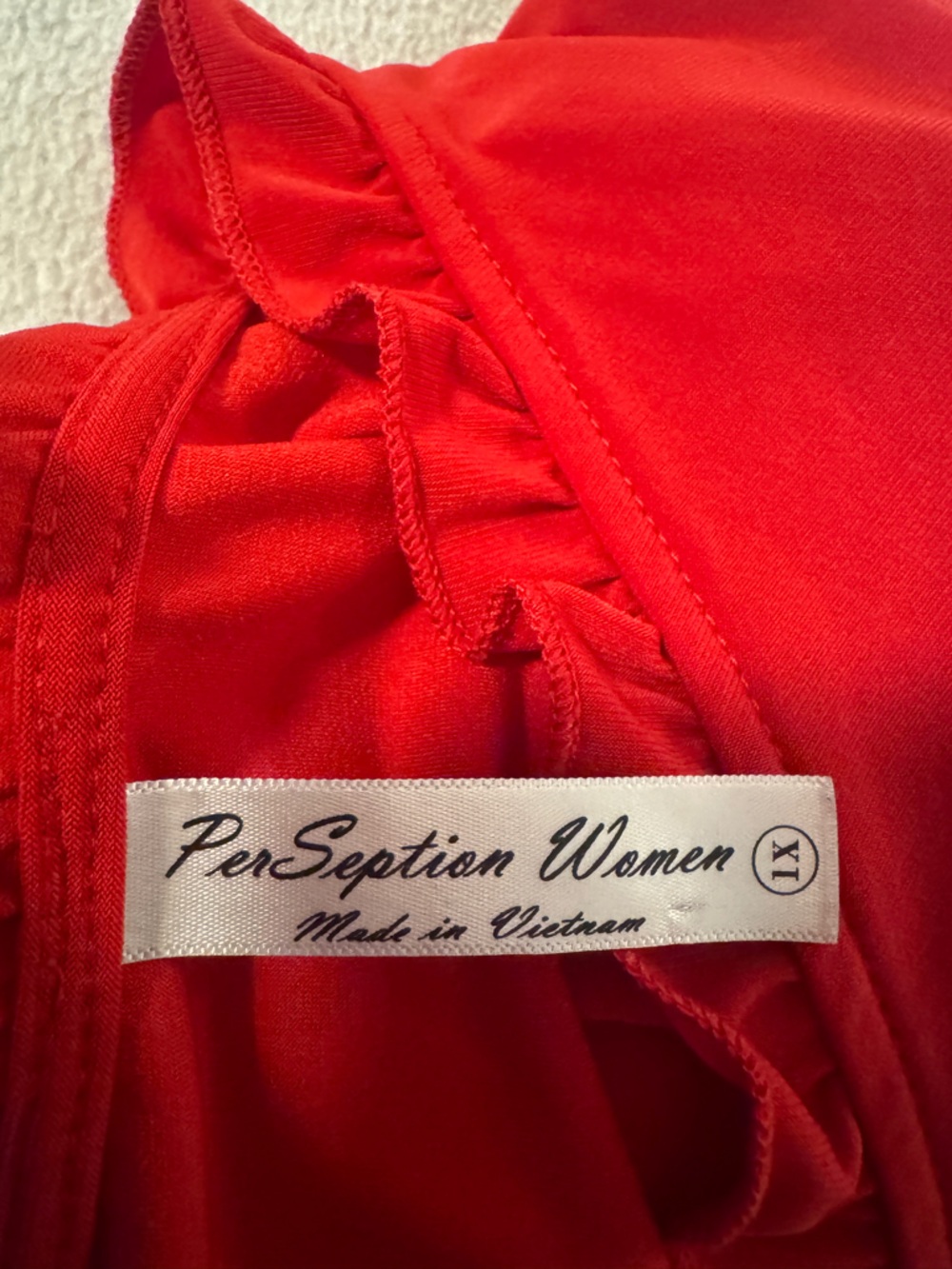 Perseption Red Ruffle Trim Top - Picture 3 of 6